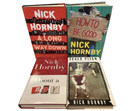 NICK HORNBY: 4 First edition titles: FEVER PITCH, London, Victor Gollanz, 1992, Inscribed by author to title page;  ABOUT A B