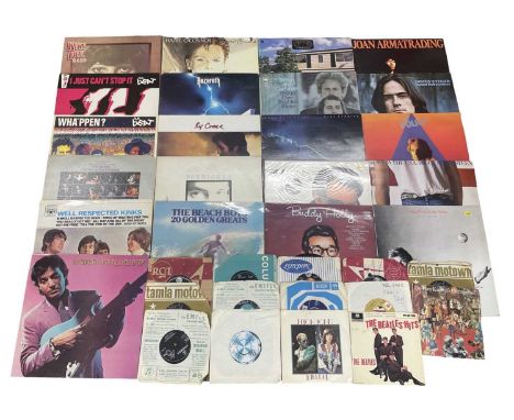 A mixed lot of various 12" vinyl LPs and 7" singles, mostly pop/rock.To include: Bruce Springsteen, Nazareth, Joan Armatradin
