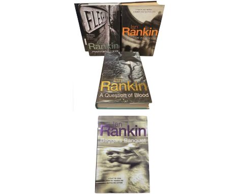 IAN RANKIN: 4 First edition titles: A QUESTION OF BLOOD, London, Orion, 2003, Inscribed by author to title page, original dus
