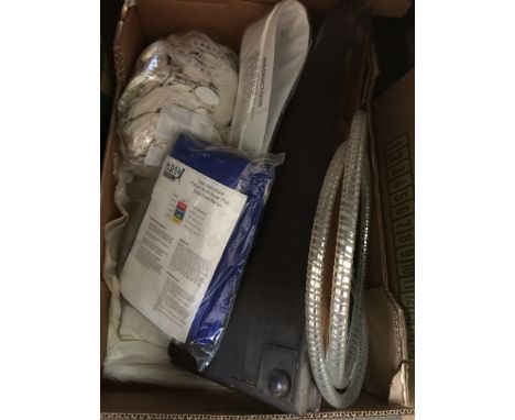 SHOWER HEAD, 2 PACKS OF PLAYING CARDS ETC