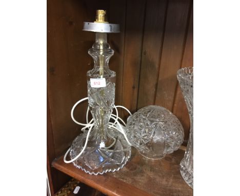 CUT AND MOULDED GLASS TABLE LAMP