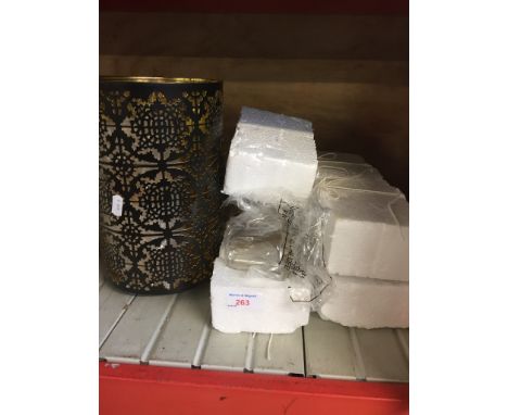 2 SETS OF GLASS LIGHT SHADES