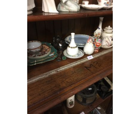 SHELF OF CHINA AND POTTERY