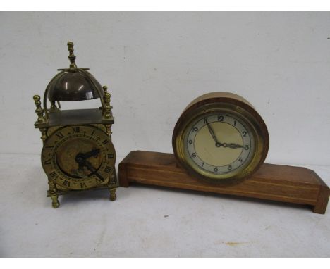 Smiths brass lantern&nbsp; clock and a retro clock