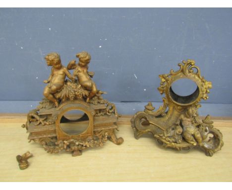 2 French Ormolu mantel clock cases&nbsp;