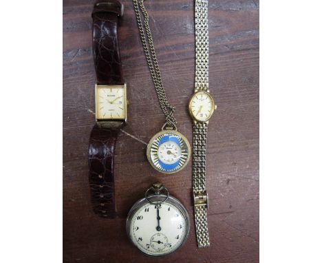 Ladies Rotary, Men's Accurist and 2 pocket watches