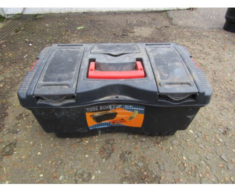 Toolbox with tools to include files, club hammers and socket set etc&nbsp;