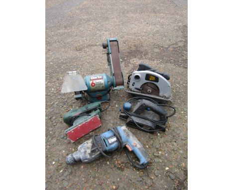 Power tools to include Clarke bench grinder (no plugs)&nbsp;