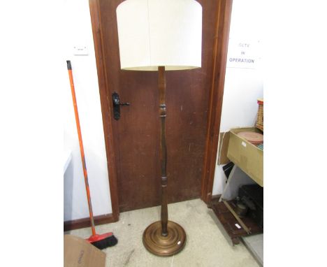 Wooden standard lamp and shade (no plug)&nbsp;
