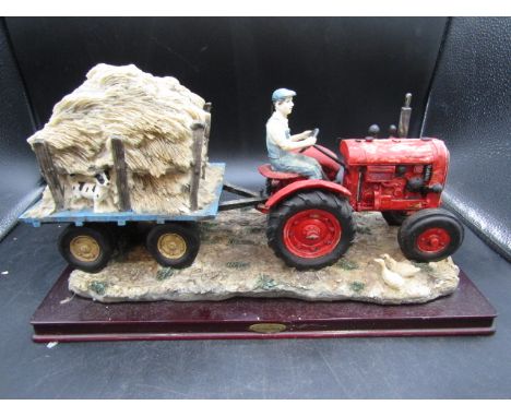 Juliano collection Tractor with trailer ornament 40x30cm