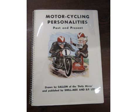 Sallon's Motor-Cycling personalities past and present book published by Shell-Mex and BP- full of Sallon's caricatures