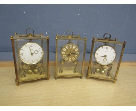 3 Kundo German anniversary mantel clocks&nbsp;
