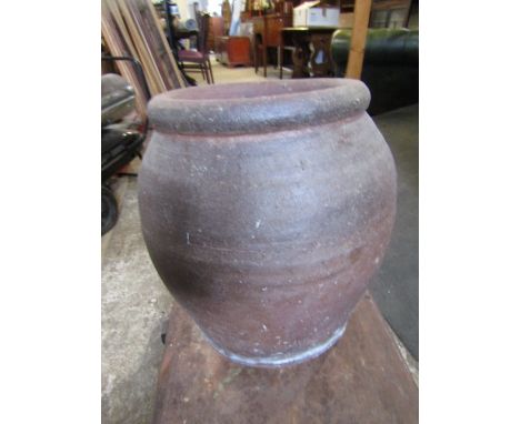 a stoneware planter