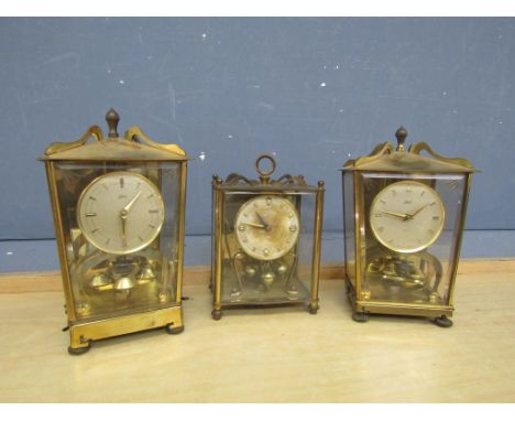 2 Schatz German anniversary mantel clocks and 1 made by Koma&nbsp;