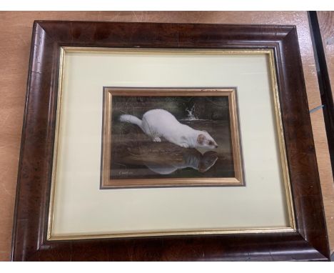 Carl Andrew WHITFIELD (Born 1958, Leeds) oil 'Stout in Winter coat', signed, framed and glazed, The painting measures 11.5 x 
