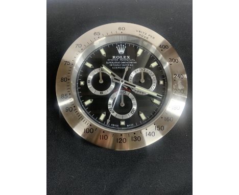 Fine quality, modern, brushed steel dealer wall clock 