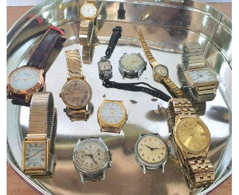 Quantity of vintage ladies and gents wristwatches, some with straps including Seconda, Timex etc 
