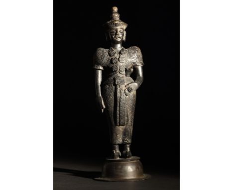 Early 19th Century. High Status Nobles from the Court of Kandy. Bronze. Property of a Distinguished Gentleman of Title. Dimen
