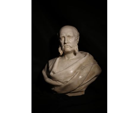 To be sold without a reserve. 19th Century. Portrait bust of notable man of letters.Â&nbsp; Marble. 'L. Cha_alliaud / London 