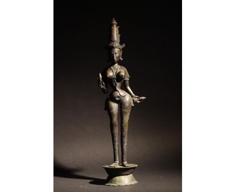 A Bronze Sculpture of the Goddess Parvati. Sri Lanka. 17th - 19th centuries. Property of a Distinguished Gentleman of Title. 