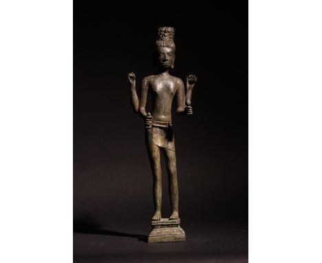 South Asian. 19th Century.Â&nbsp; A Hindu Deity. Bronze. Property of a Distinguished Gentleman of Title. Dimensions:Â&nbsp; 5