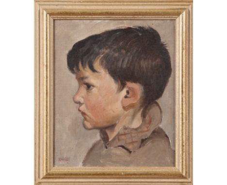 Kathleen Hale (1898-2000) Portrait of a Boy Oil on Canvas Property of a Gentleman Dimensions: (Framed) 12.5 (H) x 11 in. (W) 
