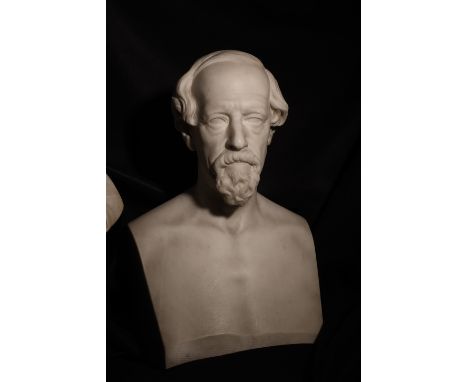 To be sold without a reserve. 19th Century. Portrait bust of notable man of letters.Â&nbsp; Marble. Incised on left side: "E.