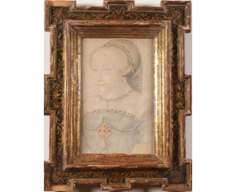 French school. Circle of Clouet.Â&nbsp; 16th century (?). Portrait of Marguerite de Bourbon-Vendôme.&nbsp;On paper. Christieâ