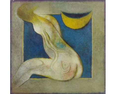 Ghulam Rasool Santosh (1929-1997)Untitled signed 'Santosh' in Devanagiri lower left, circa late 1960soil on canvas, framed75.