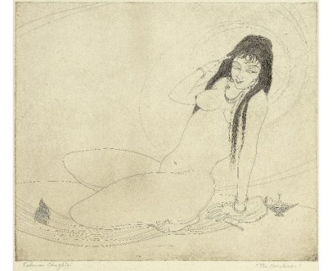 Abdur Rahman Chughtai (1897-1975)The Courtesan signed 'Rahman Chughtai' lower left and titled 'The Courtesan' lower rightetch