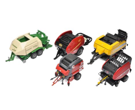 A group of 1/32 farm model issues comprising Britains New Holland BB960A Big Baler plus Vicon FastBale. Also includes ROS Fer