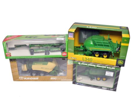 A group of Farm Model issues comprising 1) USK scale models 1/32 Krone Big Pack Baler. 2) Britains Elite Series John Deere 68