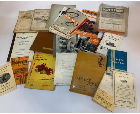 A collection of mixed Tractor and Machinery Manuals and Catalogues. Various, inc Fordson, Massey Ferguson etc. as shown. Some
