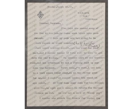 "The bloody chopper will cut your head off!", Daphne du Maurier: (1907 - 1989) British Author, T.L.S. 'Bing', Kilmarth Par Co