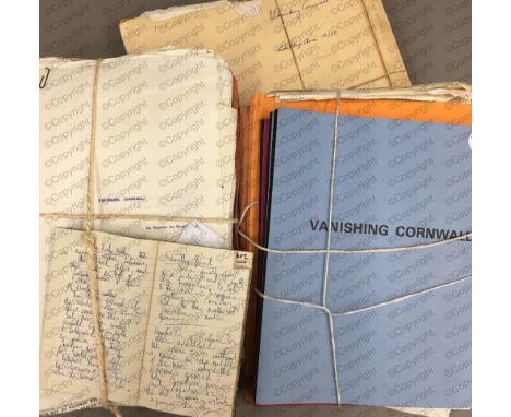 Daphne du Maurier: (1907 - 1989) British Author, Manuscript: 'Vanishing Cornwall', typewritten manuscript for non fiction boo