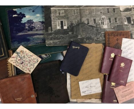 Daphne du Maurier: (1907 - 1989) British Author, collection of personal effects, comprising three red leather bound personali