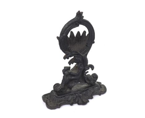 Cast iron pocket watch stand, 6.5" high