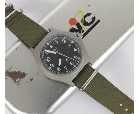 MWC G10 100m Military automatic gentleman's wristwatch, serial no. 8790/17000, black dial with Military arrow, luminous Arabi