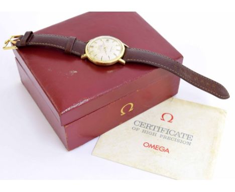 Omega Constellation Chronometer automatic 18ct gentleman's wristwatch, circa 1966, ref. 1685004, circular silvered dial with 