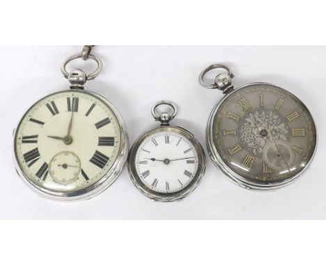 Two silver fusee lever pocket watches for repair or spares, makers Wm. Biddulph, Newcastle-Staff and Alcock & Jones, Tunstall