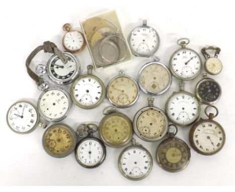 Ingersoll chrome cased pocket watch; together with a Lancashire Watch Co. gold plated fob watch (at fault), gun metal pedomet