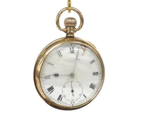 Thos Russell & Son, Liverpool 9ct lever pocket watch in need of repair, 82.8gm, 48mm 