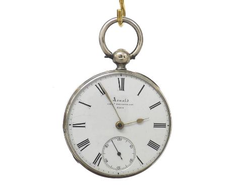 Arnold Charles Frodsham silver fusee lever pocket watch, London 1854, the three-quarter plate movement signed J.R. Arnold, Ch