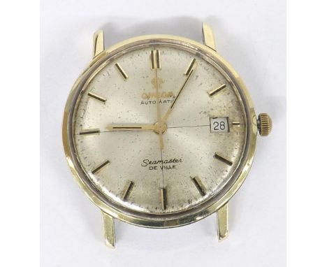 Omega Seamaster De Ville automatic gold plated and stainless steel gentleman's wristwatch, circular silvered dial with baton 