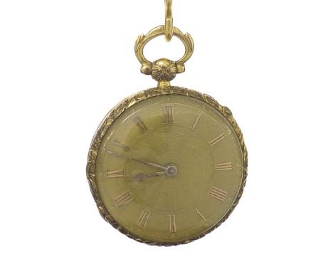 Gilt metal fusee lever pocket watch, the gilt frosted three-quarter plate movement signed G. Brinkman, London, no. 2266, with