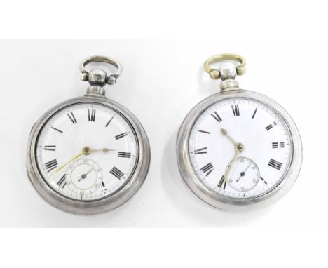 Silver fusee lever pair cased pocket watch, Birmingham 1874, the movement signed John Strachan, Forfar with engraved balance 