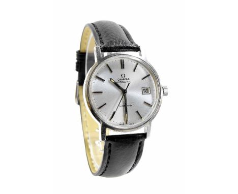 Omega Geneve automatic stainless steel gentleman's wristwatch, circa 1972, ref. 1660098, circular silvered dial with baton ma