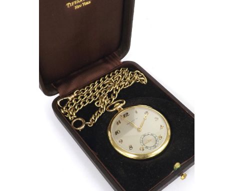 Patek Philippe for Tiffany & Co 18k lever dress pocket watch, no. 930012, 18 jewel movement adjusted five positions, three (3