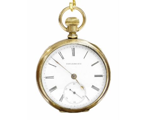 Cheshire Watch Co. gold plated pocket watch, signed three-quarter plate lever movement, no. 67065, the dial with Roman numera