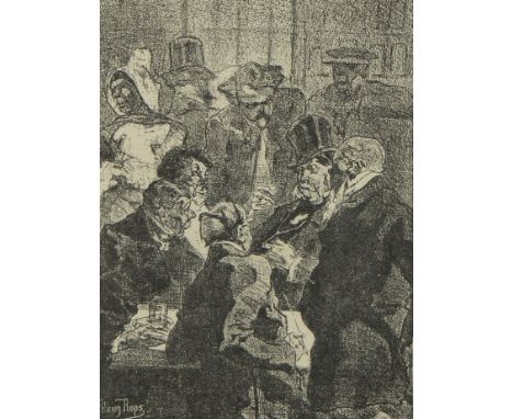 Félicien ROPS (1833-1898), etching and drypoint ‘Le paradis de Mahomet’, Illustration for  ‘Tableaux des moeurs du temps’, 18